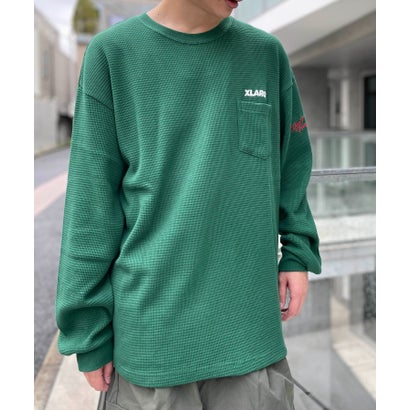 エクストララージ XLARGE 【XLARGE】サーマルポケットクルーネックスウェット （緑であること） トップス-スウェット・トレーナー-レディースファッション
