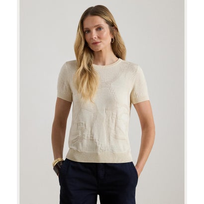 ローレン ラルフ ローレン LAUREN RALPH LAUREN ベルティングモチーフ ショートスリーブ セーター （101ナチュラル）