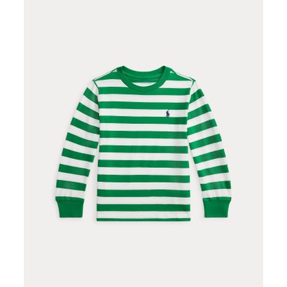 ポロ ラルフ 置き目レン POLO RALPH LAUREN (ボーイズ 2才～7才)ストライプド 綿織物 ロング捩り プルオーバー （300緑であること）