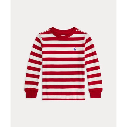 ポロ ラルフ 置き目レン POLO RALPH LAUREN (ボーイズ 2才～7才)ストライプド 綿織物 ロング捩り プルオーバー （600赤いこと）