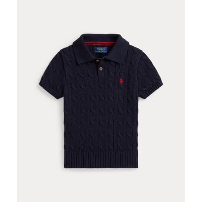 ポロ ラルフ ローレン POLO RALPH LAUREN (ボーイズ 2才～7才)ケーブルニット コットン ポロカラー セーター （410ネイビー）