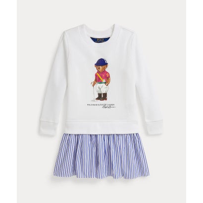 ポロ ラルフ 置き目レン POLO RALPH LAUREN (ガールズ 2才～6才)Polo ベア ストライプドスカート フリース 御召しもの （100白いこと）
