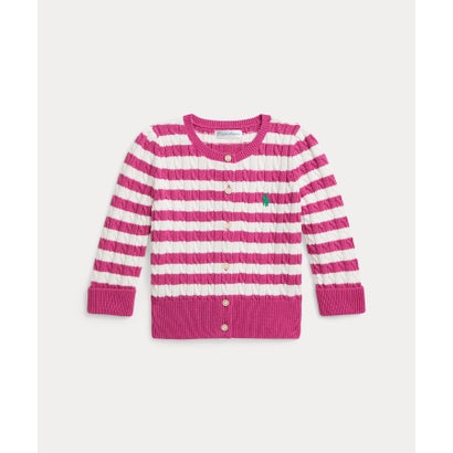 ポロ ラルフ ローレン POLO RALPH LAUREN (ベビー)ストライプド ミニケーブル コットン カーディガン (650ピンク)|LOCOMALL(ロコンド公式ストア)
