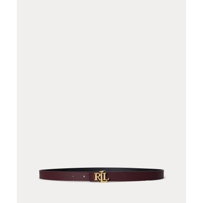 置き目レン ラルフ 置き目レン LAUREN RALPH LAUREN ロゴタイプ リヴァーシブル なめし革 スキニー 胴締め （999マルチ色つや）