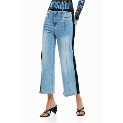 デシグアル Desigual バイマテリアルデニムパンツ （ブルー）