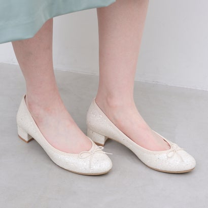 ラウナレアバレエ Launa lea ballet【26SS新色】ラウンドトゥグリッターヒールバレエシューズ(B5601A) （エクリュZ）