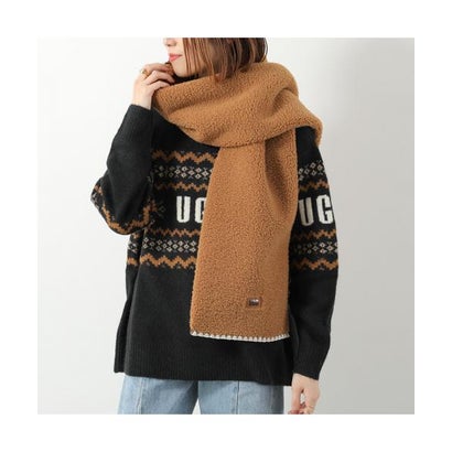 アグ UGG UGG えり巻き W UGGfluff SCALLOPED SCARF 101021 （CHE/CHESTNUT-赤銅色）
