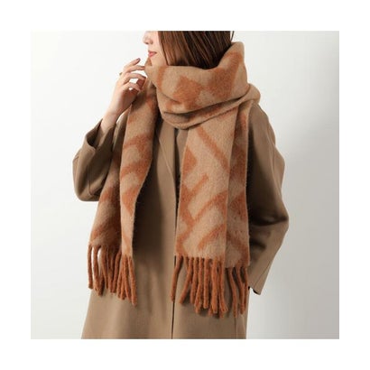 フェンディ FENDI FENDI えり巻き FXT460 AYKQ FFロゴタイプ フリンジ （F1U6S/CAMEL+BRANDY）