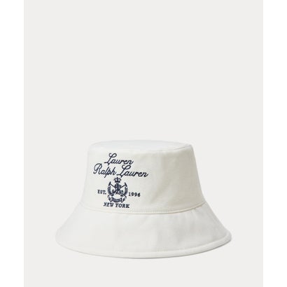 ローレン ラルフ ローレン LAUREN RALPH LAUREN エンブロイダリークレスト コットン バケット ハット （100ホワイト）