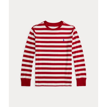 ポロ ラルフ ローレン POLO RALPH LAUREN (ボーイズ 8才～20才)ストライプド コットン ロングスリーブ Tシャツ （600レッド）