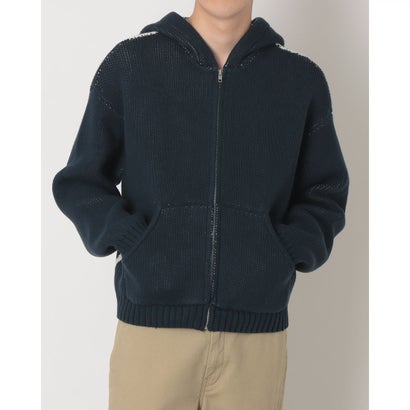 ハフ HUF KN00560 TOKEN ZIP HOODED SWEATER ニットパーカー （ネイビー）