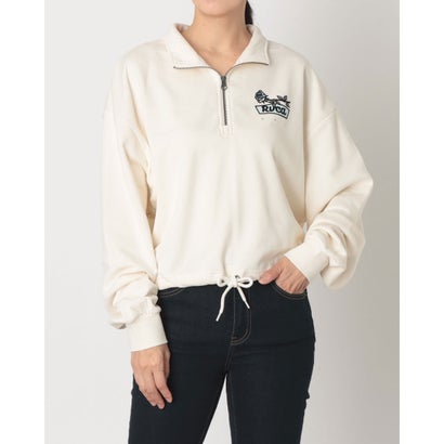 ルーカ RVCA BF044007 COSTA CROPPED HALFZIP スウェットジャケット （ホワイト）