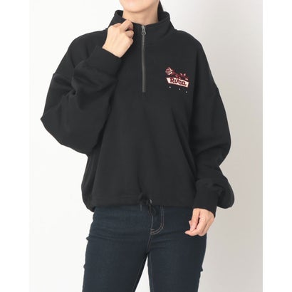 ルーカ RVCA BF044007 COSTA CROPPED HALFZIP スウェットジャケット （ブラック）