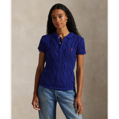 ポロ ラルフ 置き目レン POLO RALPH LAUREN 有線テレビ編み物 綿織物 スポーツシャツ （999マルチ色合い）