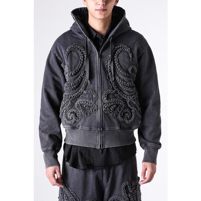 ターク TAAKK Zip Hoodie （BLACK BLEACH）