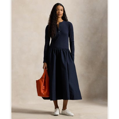 ポロ ラルフ ローレン POLO RALPH LAUREN コットン ヘンリーネック ドレス (410ネイビー)|LOCOMALL(ロコンド公式ストア)