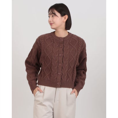 ヒューマンセカンドオケージョン Human 2nd Occasion バルキーケーブルニットカーディガン （ブラウン）
