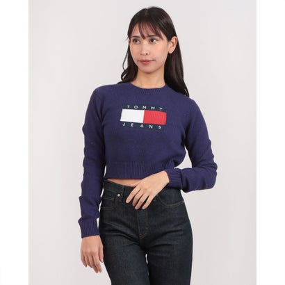 トミー ヒルフィガー TOMMY HILFIGER スパークルフラッグセーター （パープル）