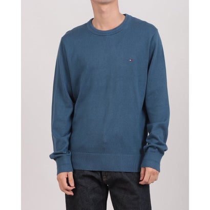 トミー ヒルフィガー TOMMY HILFIGER コットンシルクカシミヤクルーネックセーター (ペトロールブルー)|LOCOMALL(ロコンド公式ストア)