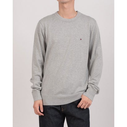 トミー ヒルフィガー TOMMY HILFIGER コットンシルクカシミヤクルーネックセーター (グレー)|LOCOMALL(ロコンド公式ストア)