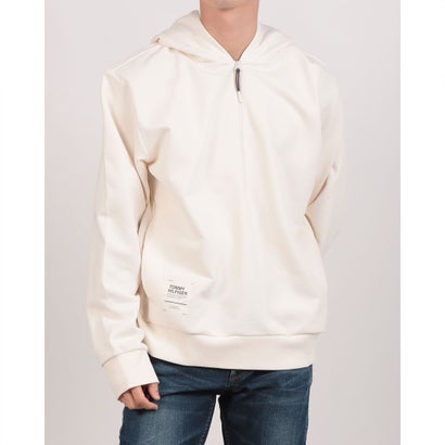 トミー ヒルフィガー TOMMY HILFIGER MODERN ATHLETICヘビーツイルハーフジップパーカー （白いこと）