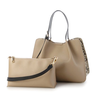 カシュカシュ cachecache フェイクレザーショルダーバッグ付スクエアトート （PYTH）