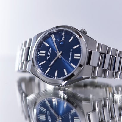 シチズンコレクション TSUYOSA 37mm 機械式腕時計 自動巻き+手巻き NJ0200-50M グレーブルー (ネイビー)|LOCOMALL(ロコンド公式ストア)
