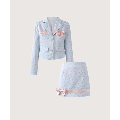 ラポミ プチ LA POMME petit French Garden Motif Jacket Set Up （Blue）