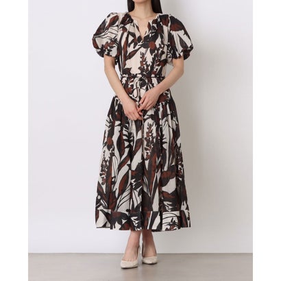 フェイズ エイト Phase Eight Zarah Printed Puff Sleeve V Neck Midi Dress （Multi）｜LOCOMALL（ロコンド公式ストア）