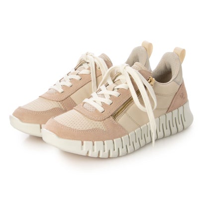 エコー ECCO 売れ筋モデル 歩きやすい GRUUV W レディース 本革 サイドジップスニーカー （ROSE DUST/LIMESTONE/PURE WHITE GOLD）