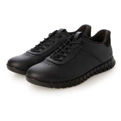 残響音 ECCO サッと履ける GRUUV LITE W レディース 本革 EASY SLIP かっこ良いスニーカー （BLACK/BLACK）