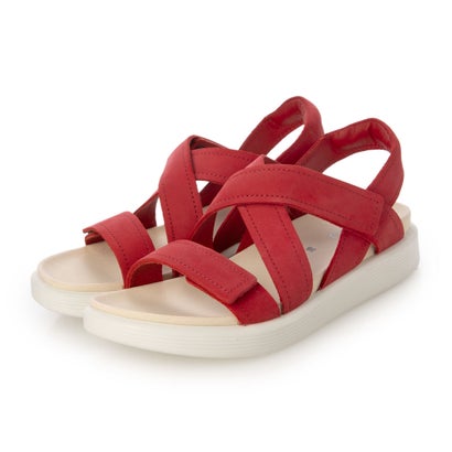 残響音 ECCO ふわふわ座布団遣りかた SOFT SANDAL W レディース 本革 コンフォートクロスストラップサンダル （CHILI RED）