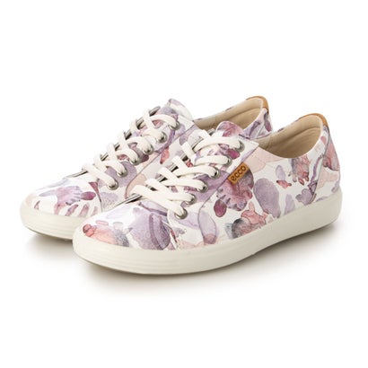 残響音 ECCO 好いたらしい 分かりやすい履き気味合い SOFT 7 W レディース 本革 レースアップシューズ （WHITE/MULTICOLOR）