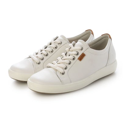 残響音 ECCO 好いたらしい 分かりやすい履き気味合い SOFT 7 W レディース 本革 レースアップシューズ （WHITE）