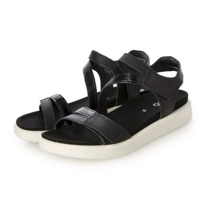 残響音 ECCO 好いたらしい 分かりやすい履き気味合い SOFT SANDAL W レディース 本革 コンフォートサンダル （BLACK/BLACK）