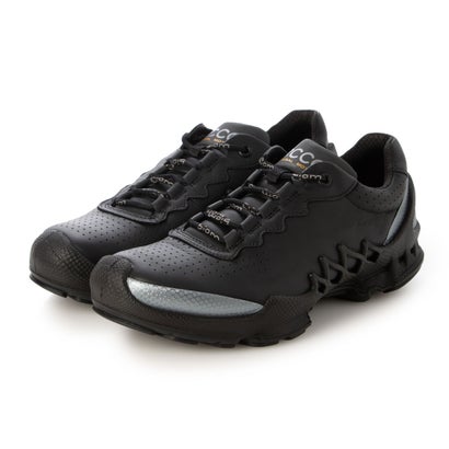 山びこ ECCO 高性能 歩き分かりやすい BIOM AEX W レディース 本革 レースアップスニーカー （BUFFED SILVER/BLACK）