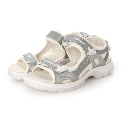 山びこ ECCO 工作力重視 OFFROAD レディース 本革 運動競技サンダル （SILVER REFLECTIVE/WHITE）