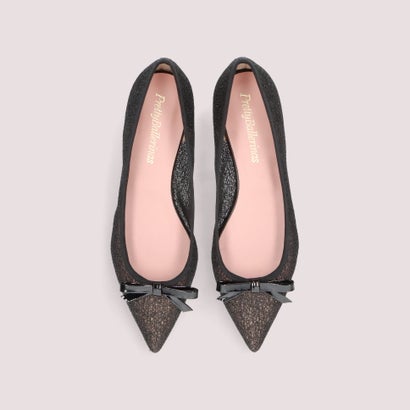 プリティ・バレリーナ Pretty Ballerinas ELLA petite bow / 内鰓 プティ 洋弓 バレーシューズ （NEGRO-NEGRO）