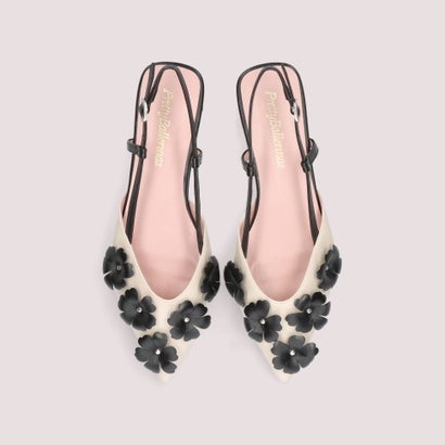 プリティ・バレリーナ Pretty Ballerinas YVETTE slingback little flowers / イヴェット スリングバック リトル フラワーズ ミュールサンダル （PERLA-NEGRO）