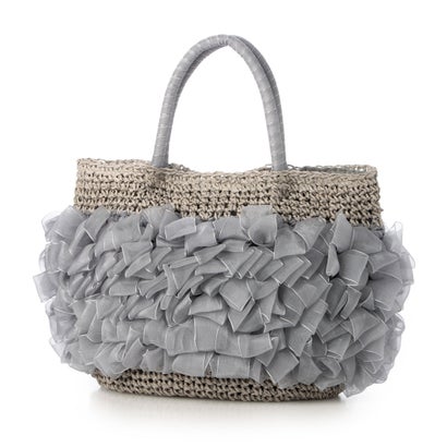 カシェリエ CACHELLIE C8826 PAPER*ORGANDIE FRILL TOTE （薄墨色）
