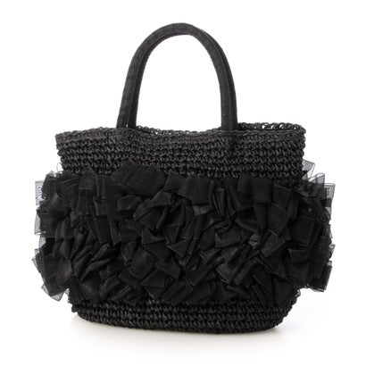 カシェリエ CACHELLIE C8826 PAPER*ORGANDIE FRILL TOTE （黒いこと）