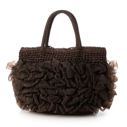 カシェリエ CACHELLIE C8826 PAPER*ORGANDIE FRILL TOTE （赤銅色）