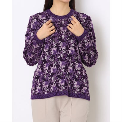 ルンビニ るんびに オリオン丸首ニットプルオーバー （ボルドー）