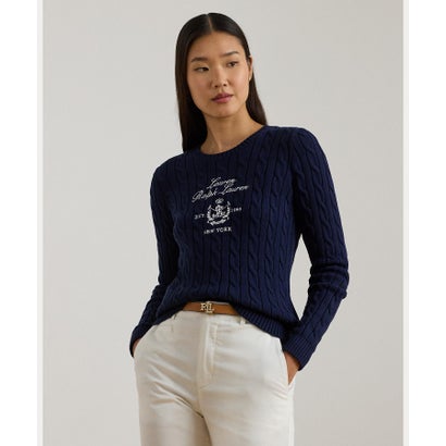 ローレン ラルフ ローレン LAUREN RALPH LAUREN エンブロイダリークレスト ケーブルニット セーター （410ネイビー）｜LOCOMALL（ロコンド公式ストア）