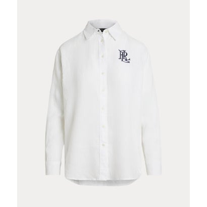 置き目レン ラルフ 置き目レン LAUREN RALPH LAUREN 伸び伸びする 填まる リネン プルオーバー （100白いこと）