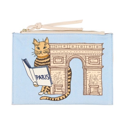 イヌイエディションズ INOUI EDITIONS 【正規取扱店】EMBROIDERED POUCH 06808 （Bleu clair / Light blue）