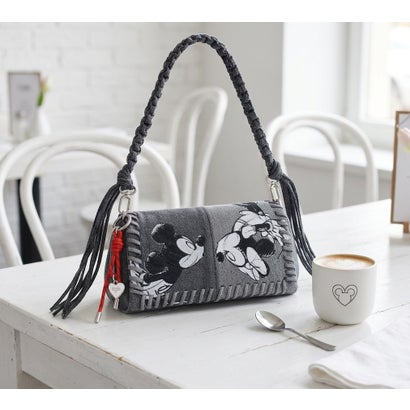 デシグアル Desigual ミッキーマウスデニムの中型バッグ （グレー/ブラック）