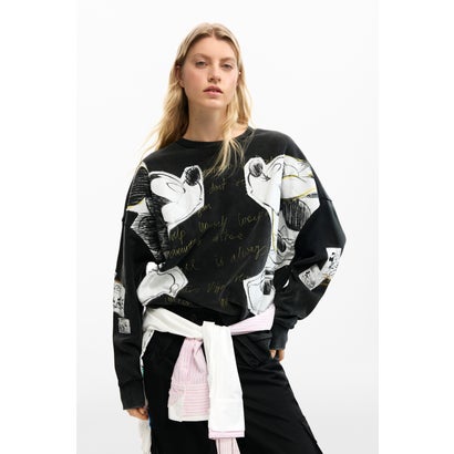 デシグアル Desigual ミッキーとミニーマウスのスウェット （グレー/ブラック）