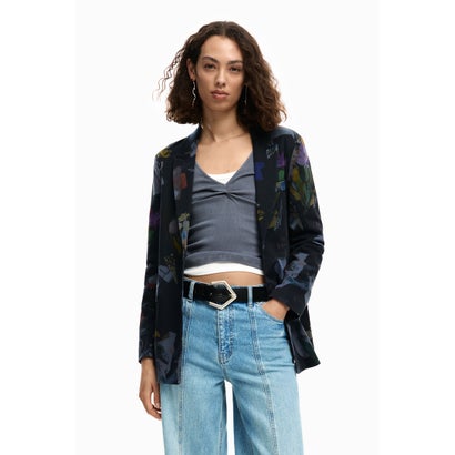 デシグアル Desigual フラワーコラージュジャケット （グレー/ブラック）