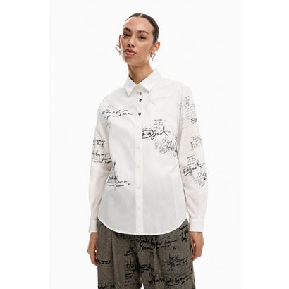 デシグアル Desigual パラダイス長袖シャツ （ホワイト）